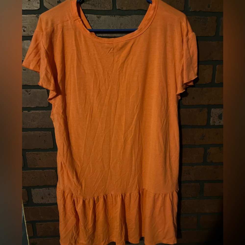 Orange Ruffle Top - Picture 2 of 3